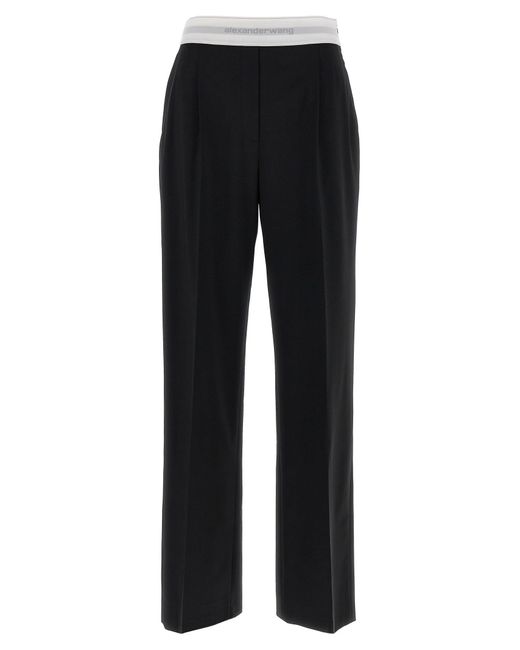 Alexander Wang Logo Elastische Broek in het Black