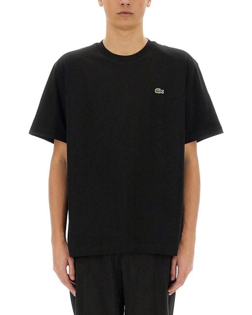 Lacoste Black Cotton Tshirt for men