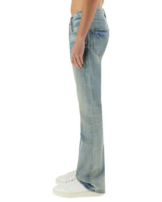 Purple Brand Blue Coated Flare Jeans for men