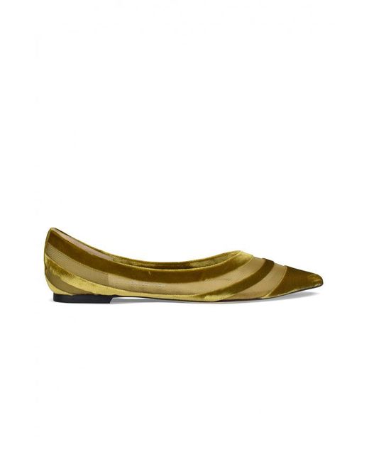 Jimmy Choo Ballerina's Love Groen in het Yellow
