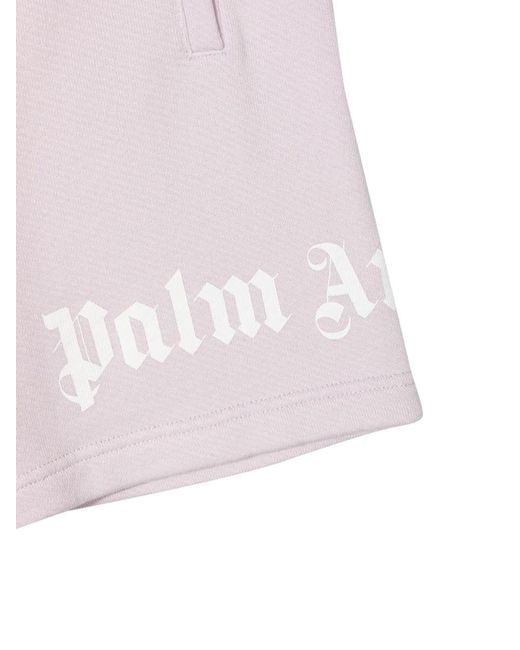 Palm Angels Pink Fleece Girl Short Logo