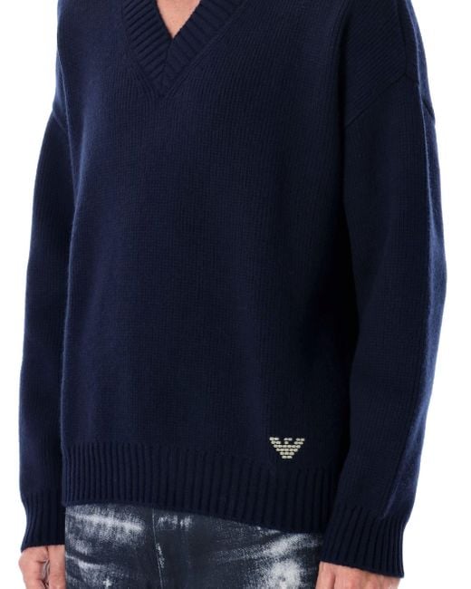 Emporio Armani Sweaters in het Blue voor heren