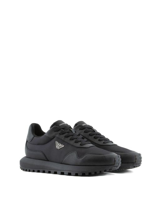 Emporio Armani Black Logo Sneakers for men