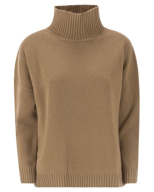Weekend by Maxmara Brown Borgia Wool Turtleneck Sweater