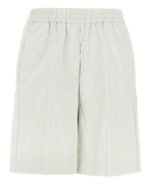 Nude White Nackte Ledereffekt Bermuda Shorts