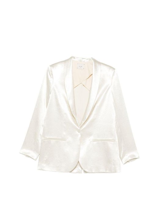 Alysi White Single-Breasted Blazer Jacket