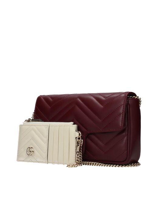 Gucci Purple Marmont Pochette Leather/Burgundy