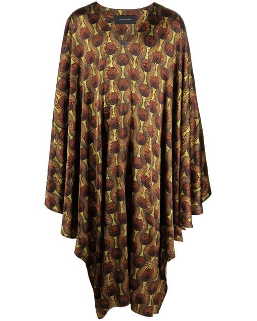 OZWALD BOATENG Natural Printed Silk Kaftan