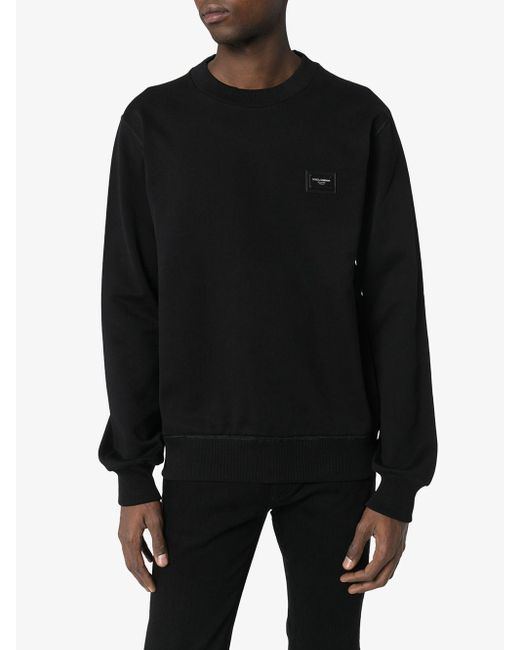 Dolce & Gabbana Black Sweater With Application for men