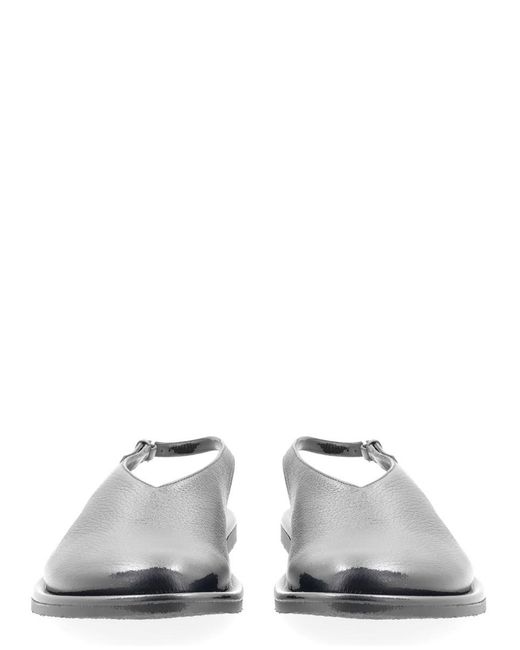Studio Nicholson Gray Deerskin Micro Rubber Flats