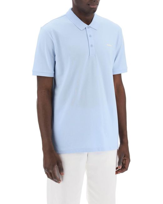 HUGO Cotton Piqué Donos Polo -shirt in het Blue voor heren