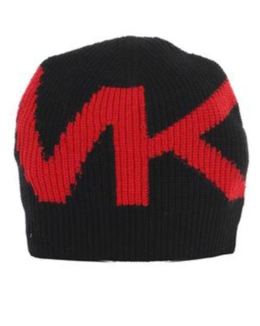 Michael Kors Red Mk Logo Beanie Accessories