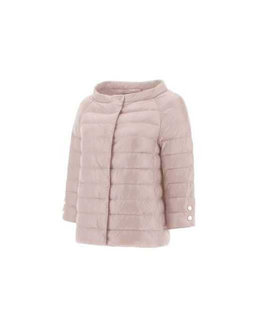 Herno Pink Cropped Sleeve Down Jacket