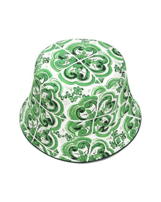 Dolce & Gabbana Green Majolica Bucket Hat for men