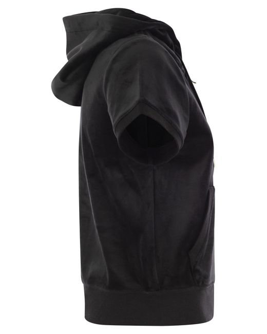 Couture juteuse à sweat à capuche à manches courtes Juicy Couture en coloris Black