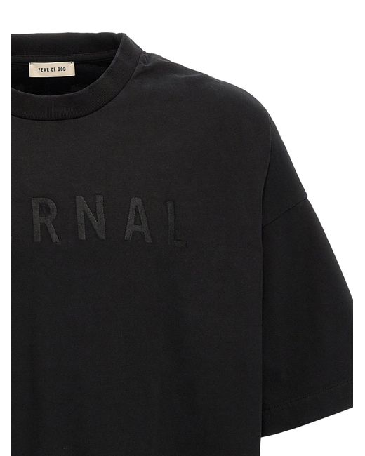 Miedo a la camiseta 'eterna' de Dios Fear Of God de hombre de color Black