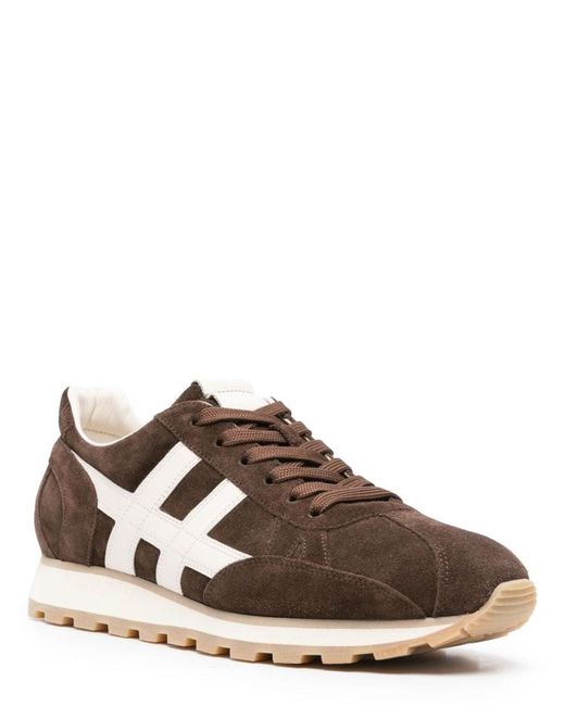 Hogan Brown Suede Low-Top Sneakers