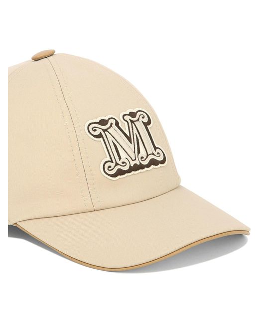 Max Mara Baseball Hat In Water Resistant Fabric in Natural | Lyst