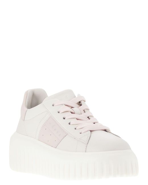 Hogan White H-Stripes Trainers With Side Band Sneaker