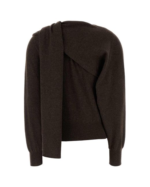 Ferragamo Black Asymmetric Button-Up Cardigan
