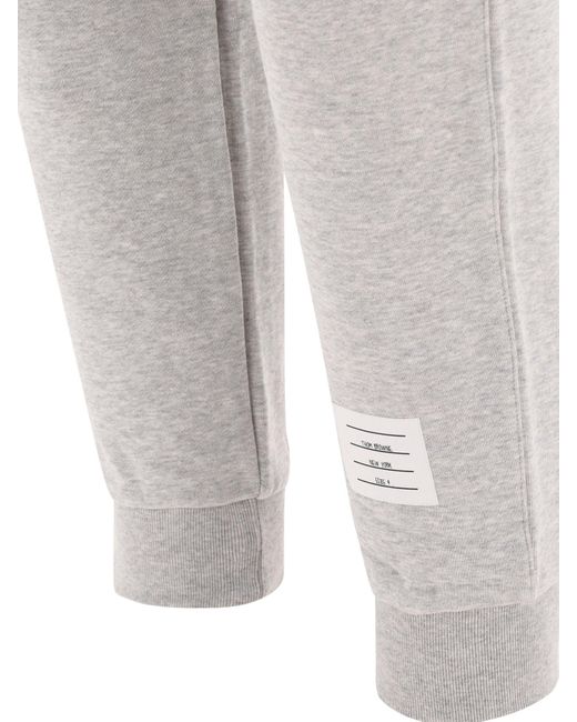 Thom Browne Gray Joggers With 4-bar Detail for men
