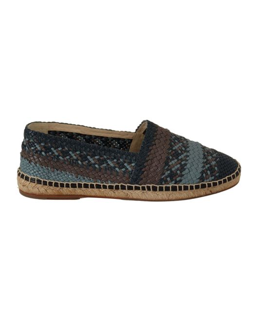 Dolce & Gabbana Leather Blue Gray Slip On Buffalo Espadrille Shoes for ...