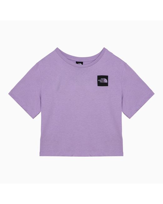 The North Face Purple Lilac Cotton Cropped T Shirt With Logo