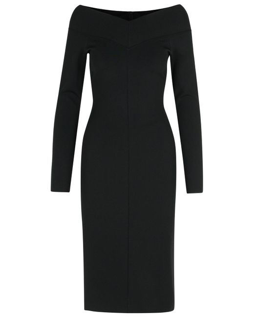Stella McCartney Black Off-Shoulder-Midikleid Aus Jersey