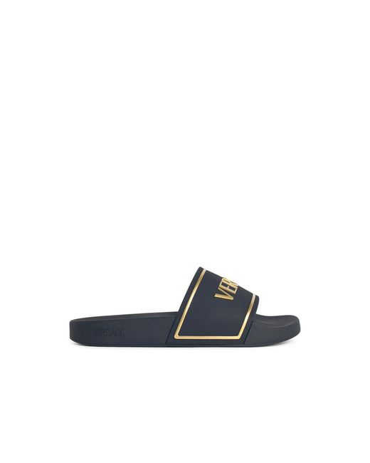 Versace White Rubber Slippers