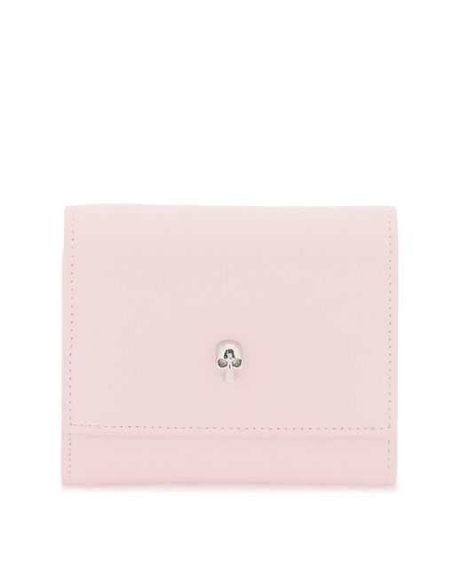 Alexander McQueen Pink Compact Skull Wallet
