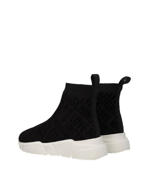 Love Moschino Black Sneakers Donna Tessuto Nero