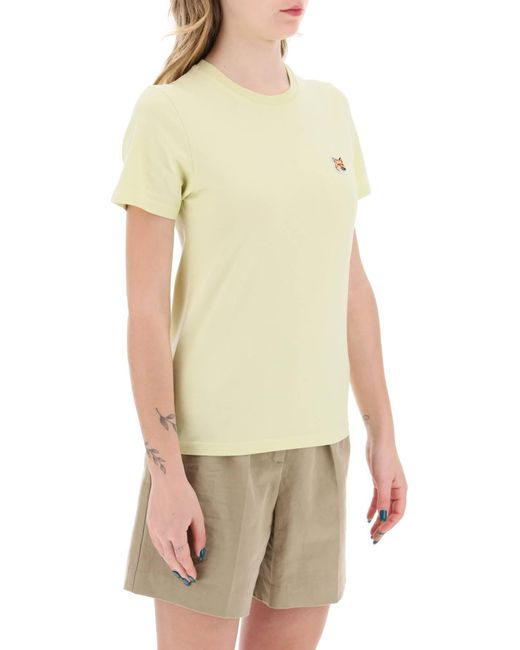 Fox Head Crew Neck T-shirt Maison Kitsuné en coloris Yellow