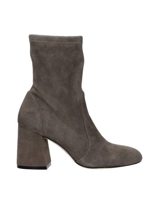 Stuart Weitzman Gray Flareblock Boots Suede/Stone