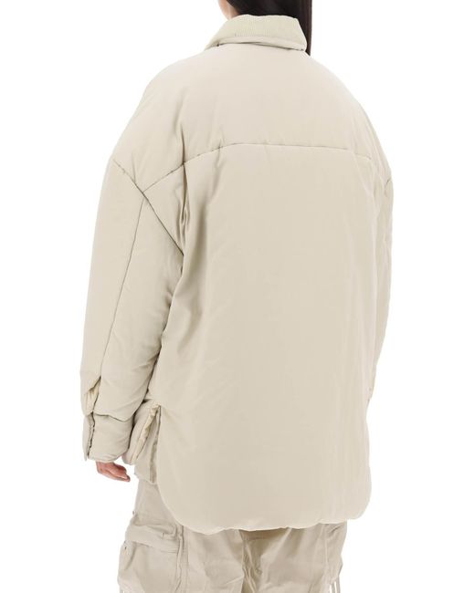 The Attico De Attico Oversized Midi Puffer Jacket in het Natural