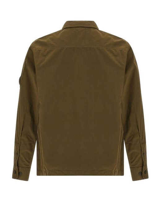 C P Company Green Zip Long-Sleeved Shirt Jacket