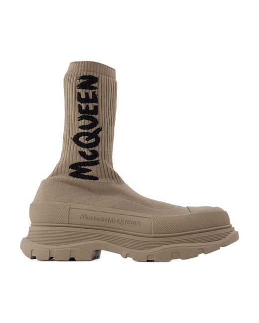 Alexander McQueen Brown Sock Boots