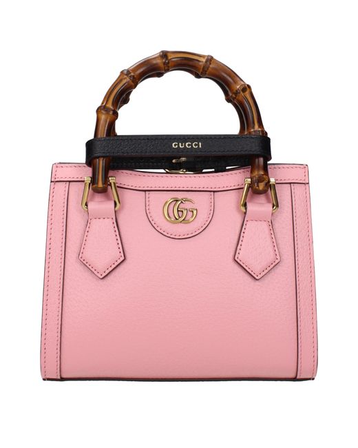 Gucci Pink Borse A Mano Diana Donna Pelle Rosa