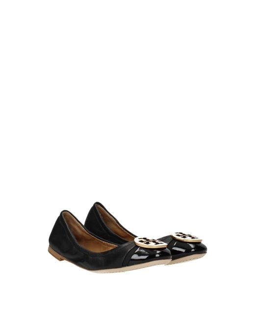 Tory Burch Black Leather Ballet Flats