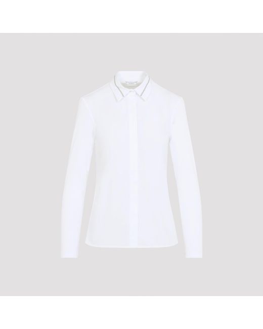 Peserico White Bimaterial Shirt