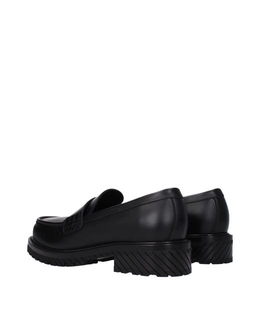 Off-White c/o Virgil Abloh Black Off Military Moccasins Leather