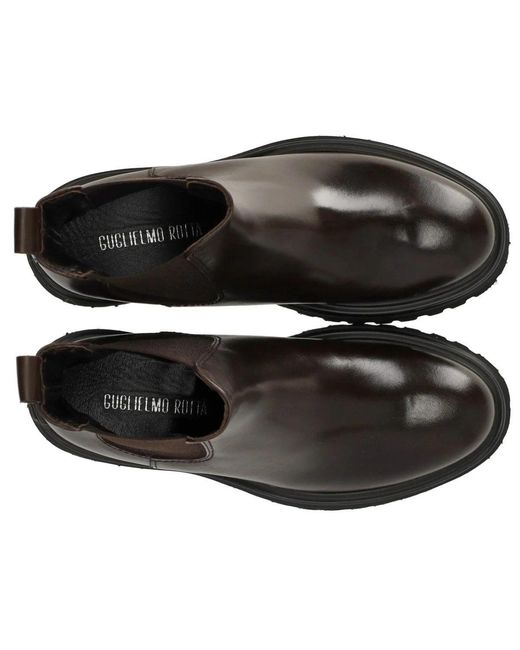 Guglielmo Rotta Black Worms Chocolate Chelsea Boot