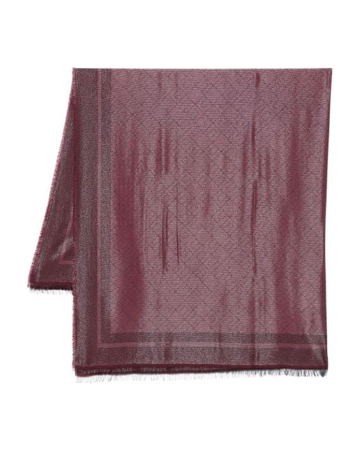 Elisabetta Franchi Purple Schal Mit Jacquardmuster