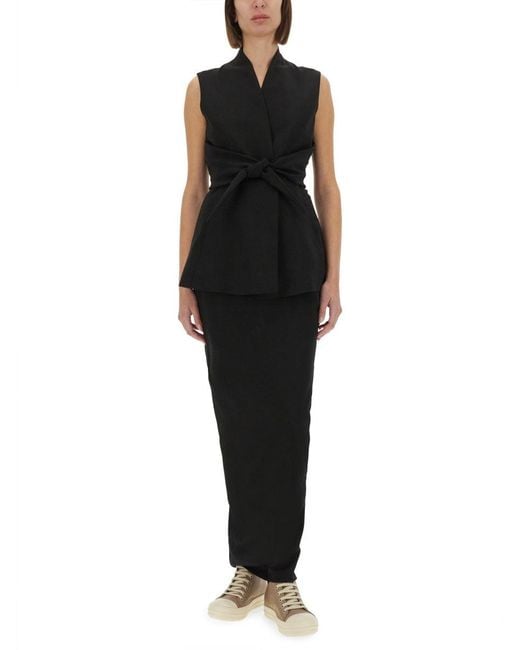 Rick Owens Black Structured Sleeveless Jacket