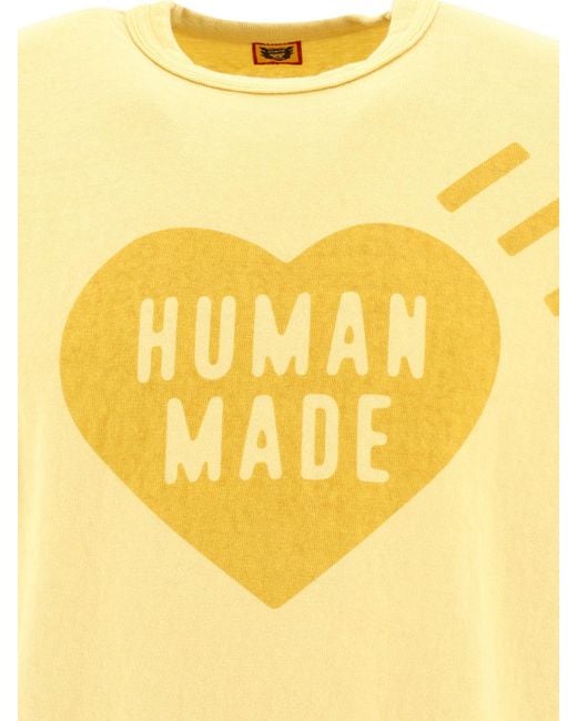 Human Made Mensch machte Ningen Sei Plant T -Shirt in Yellow für Herren