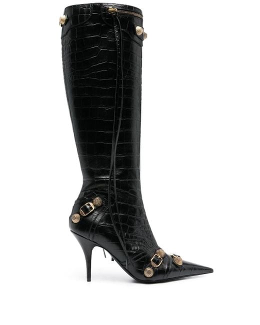 Balenciaga Le Cagole Leather Heel Boots in Black Lyst Australia
