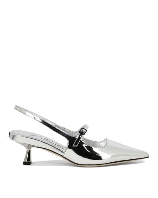 Jimmy Choo White "Didi 45" Slingbacks