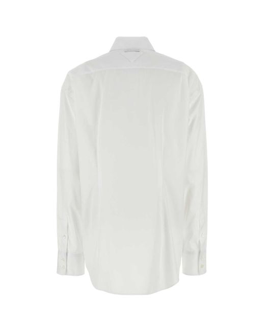 Prada White Poplin Shirt Cotton