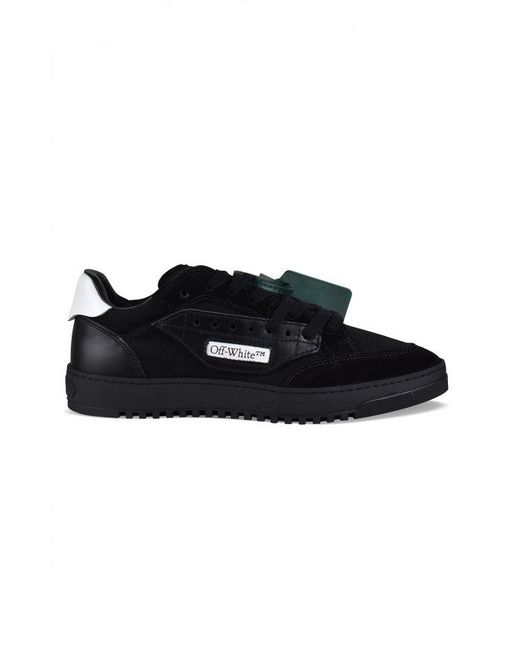 Off-White c/o Virgil Abloh Black Low-Top Sneakers With Suede, Leather