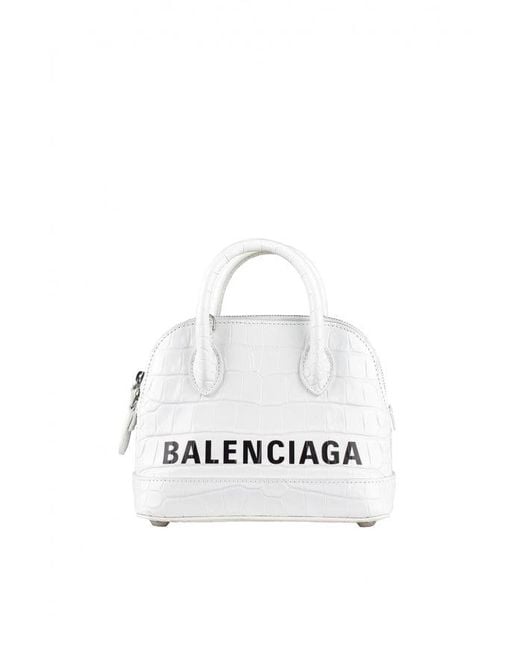 Balenciaga White Ville Handbag
