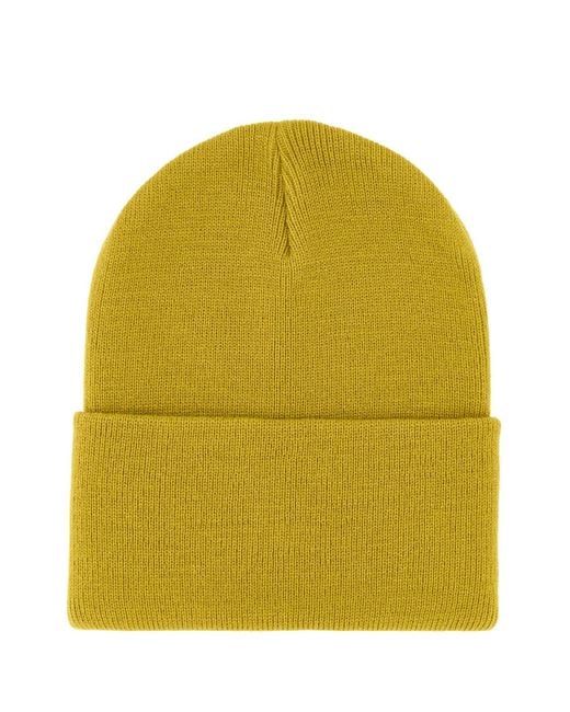 Carhartt Yellow Mustard Logo Patch Beanie Hat for men